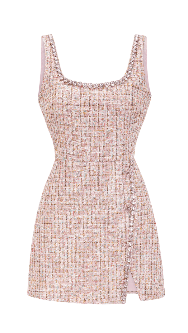 AIIZIE AOIFE TWEED CRYSTAL MINI DRESS - product image
