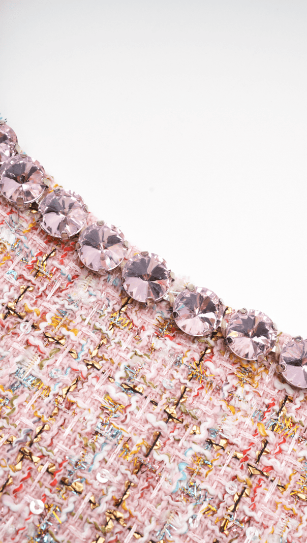 AIIZIE AOIFE TWEED CRYSTAL MINI DRESS - product image
