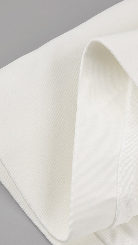 JEWEL-EMBELLISHED TRIM MINI DRESS IN WHITE