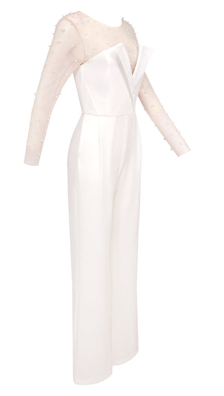 MESH PEARL JUMPSUIT TWO PIECE