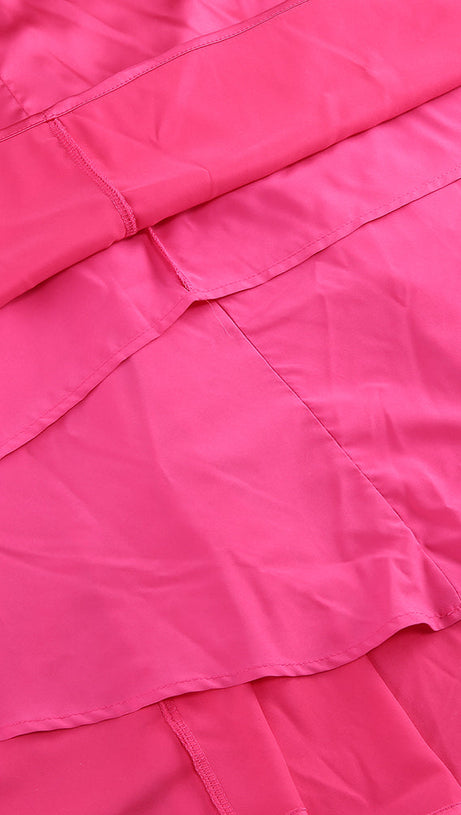 GISELLE RUCHED DRAPED BODYCON MAXI DRESS IN HOT PINK