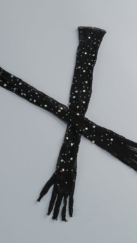 ASHLEY SEQUIN STRAP MAXI DRESS IN BLACK