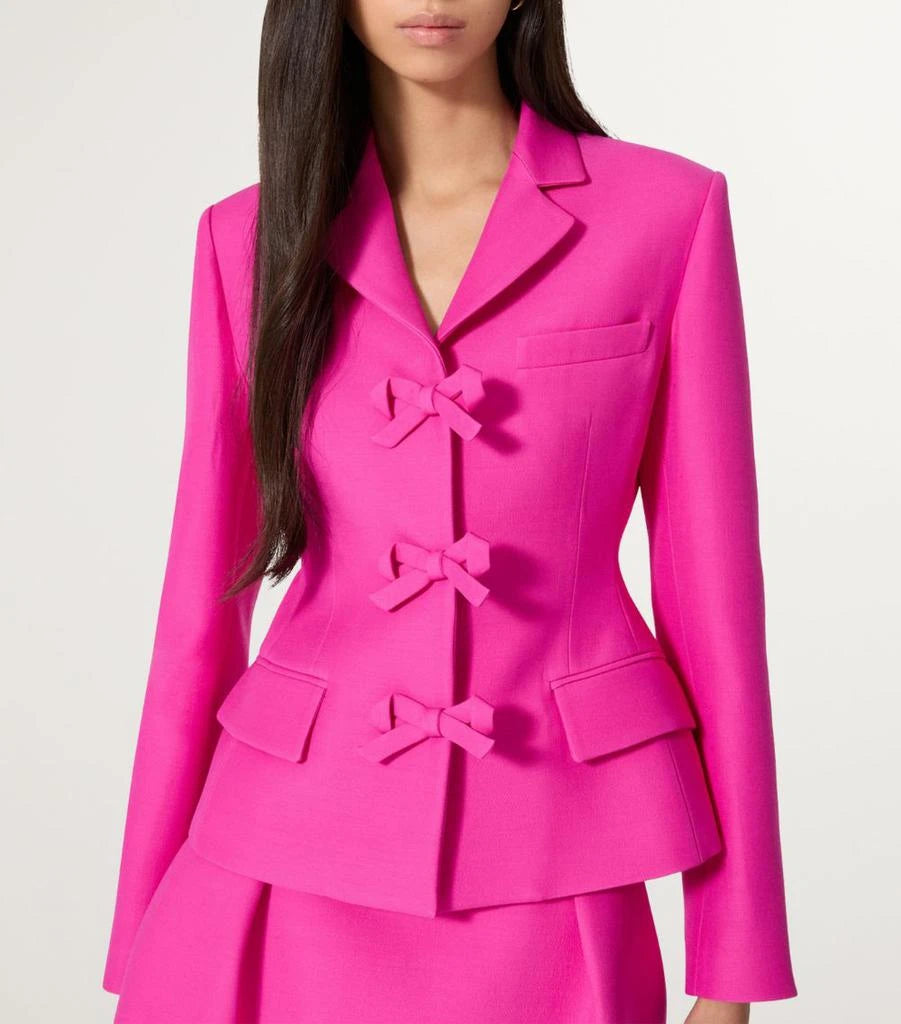 AIIZIE YURI BOW DETAIL CREPE COUTURE BLAZER IN PINK - product image