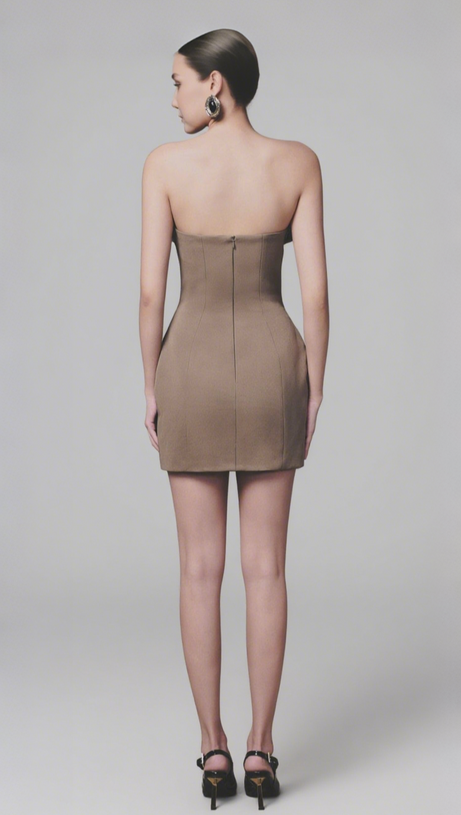 3D FLOWERS BUSTIER MINI DRESS