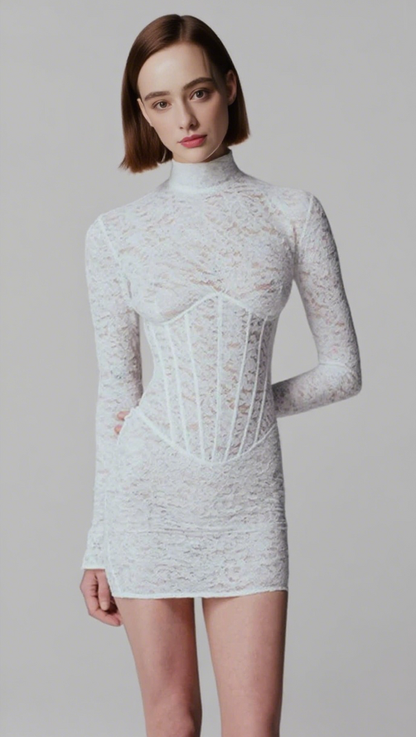 AIIZIE LACE CORSET MINI DRESS - product image