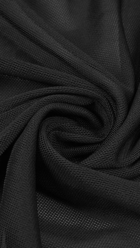 BRIANNA DRAPED KEYHOLE BODYCON GOWN IN BLACK