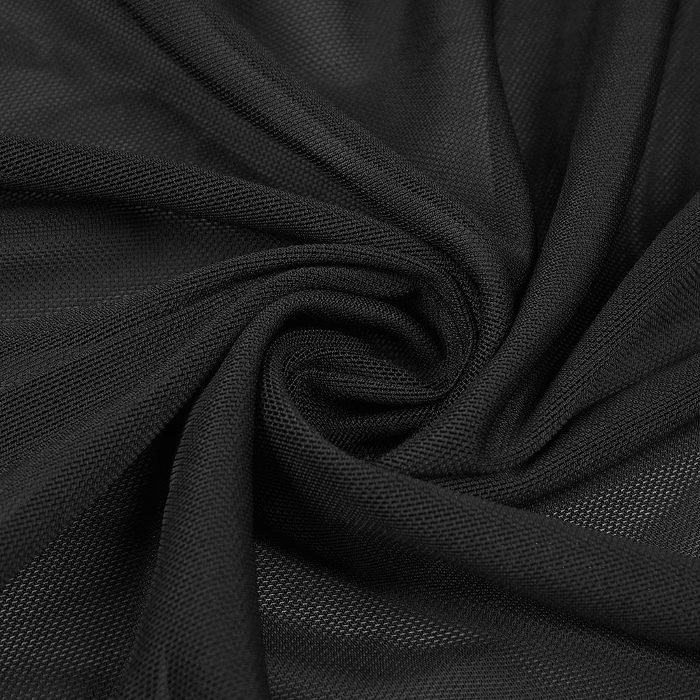 AIIZIE BRIANNA DRAPED KEYHOLE BODYCON GOWN IN BLACK - product image
