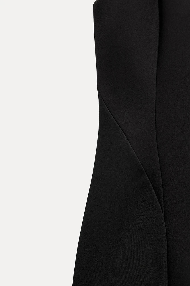 AIIZIE VELVET BOW MINI DRESS IN BLACK - product image