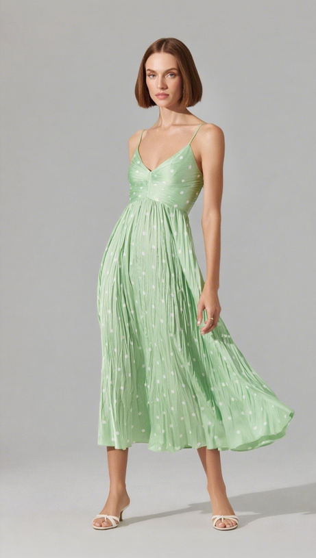 MAEVE PLEATED MIDI DRESS