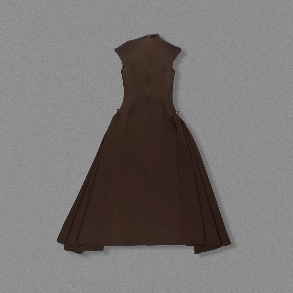 Skater-Maxikleid Kaffee 
