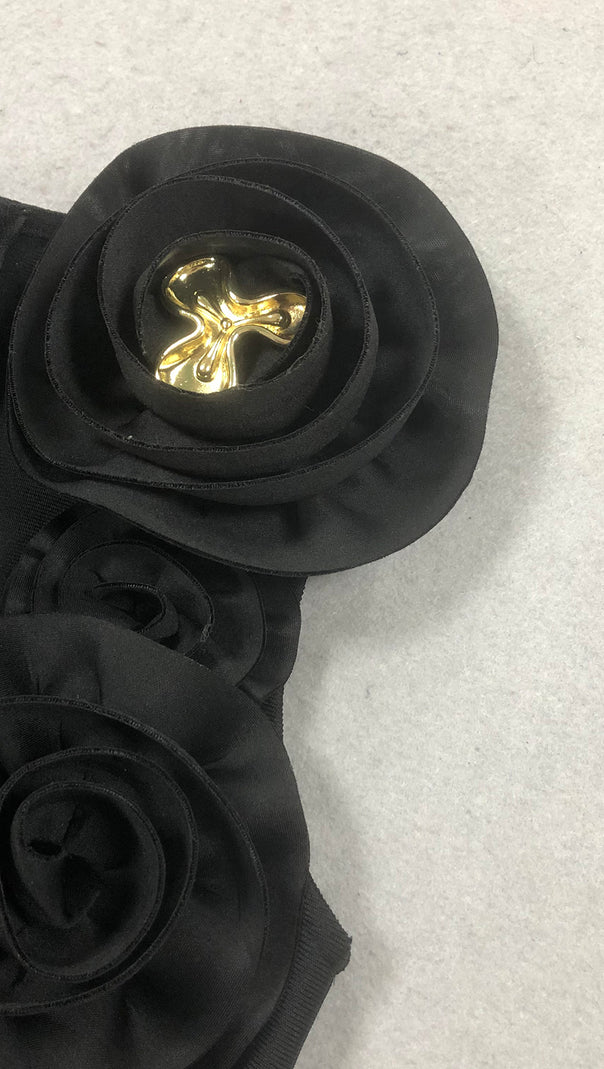 AIIZIE RUFFLED TOP WITH GOLD ACCENTS MAXI DRESS - product image