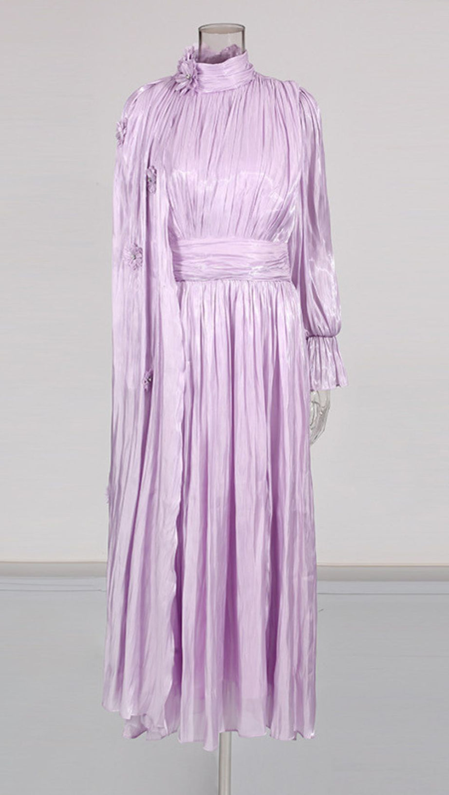 IRFAN FLOWER LONG SLEEVE MIDI DRESS