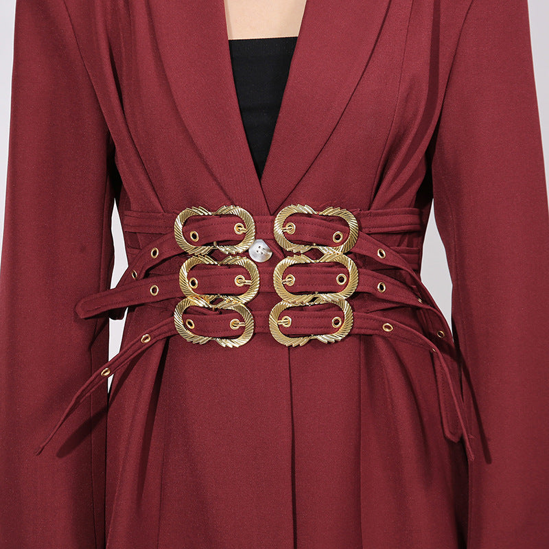 HAWA LUXE BELTED BLAZER DRESS - POWER DRESSING REDEFINED