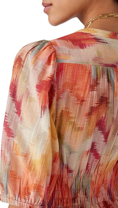 ABITO MIDI IN COTONE STAMPATO 