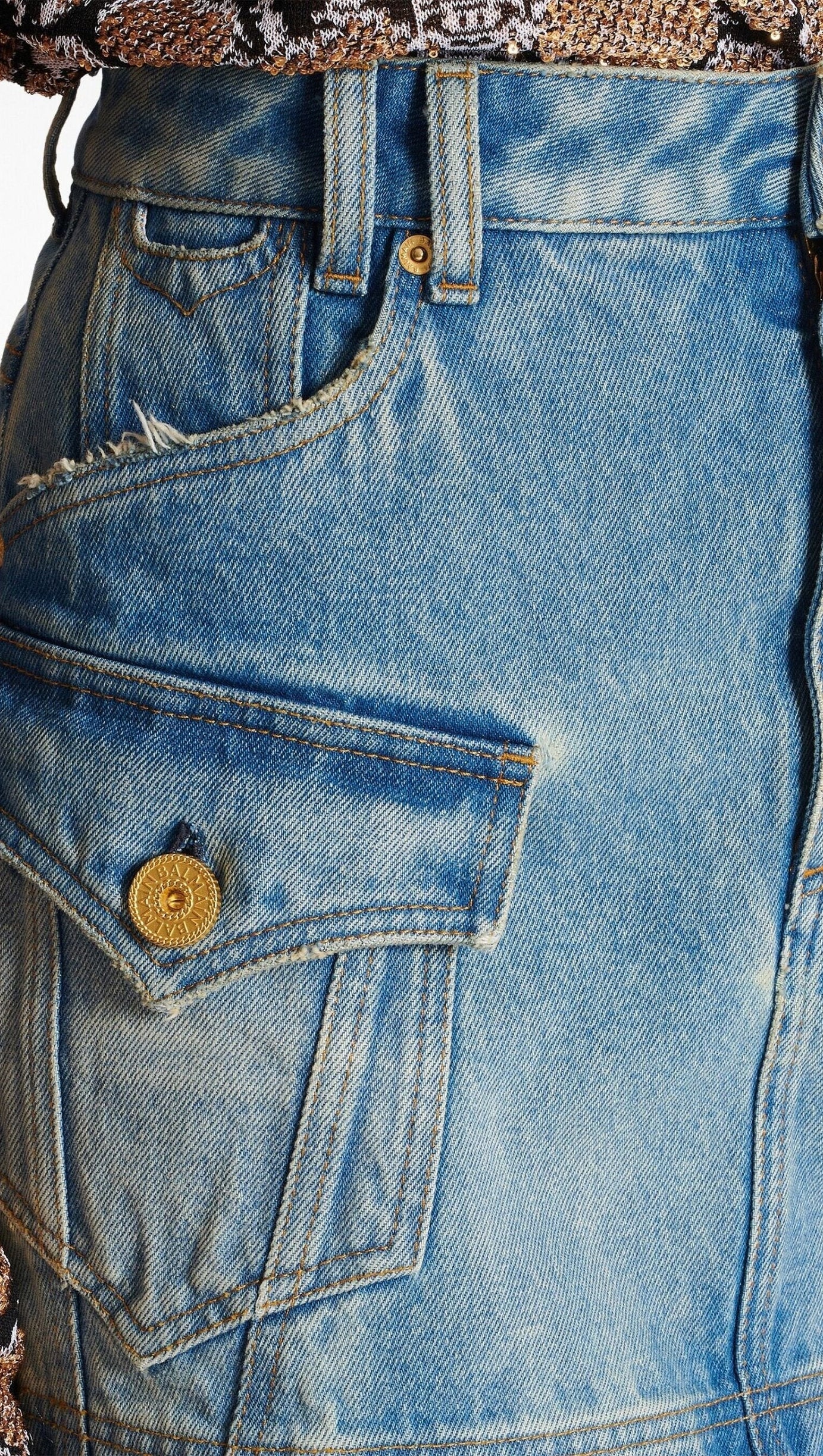 BLUE A-LINE DENIM SKIRT