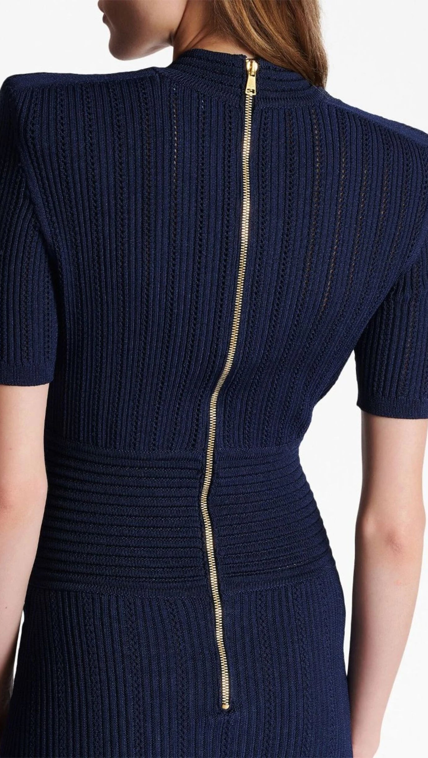 BLUE KNITTED MINI DRESS