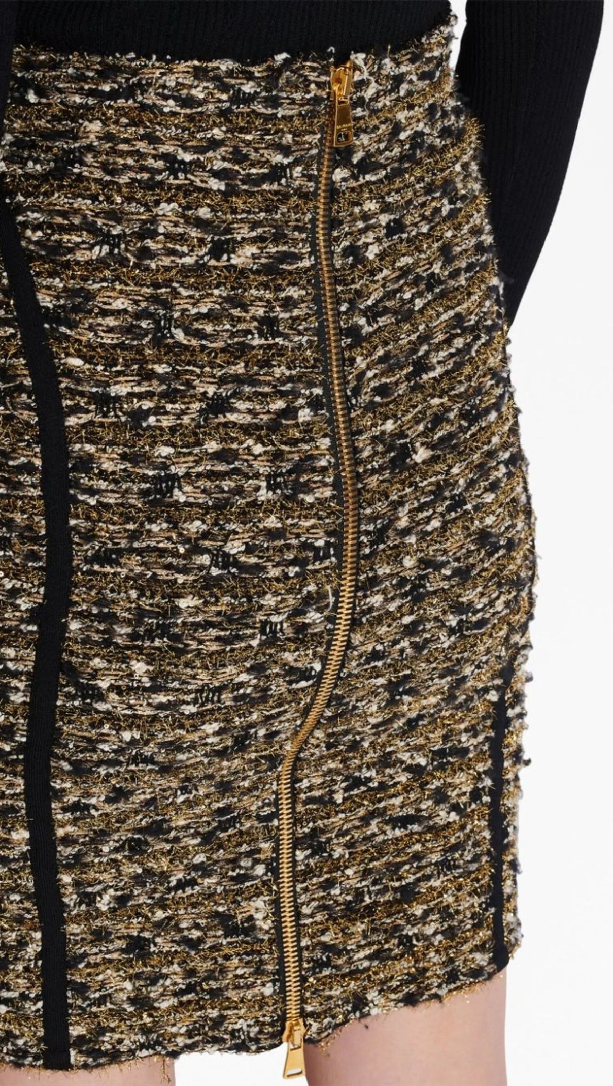 AIIZIE BROWN LUREX TWEED PENCIL SKIRT - product image