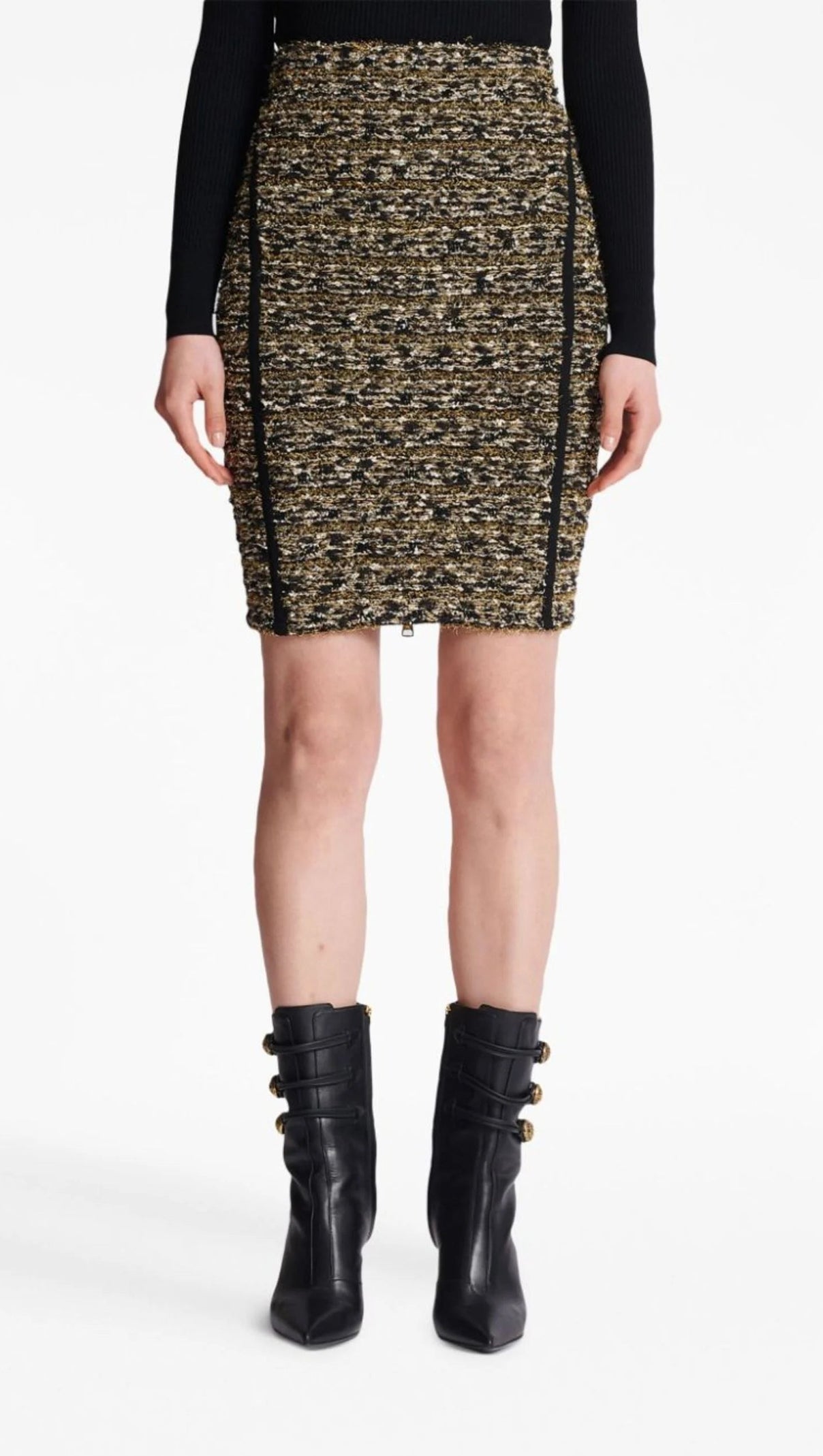 AIIZIE BROWN LUREX TWEED PENCIL SKIRT - product image
