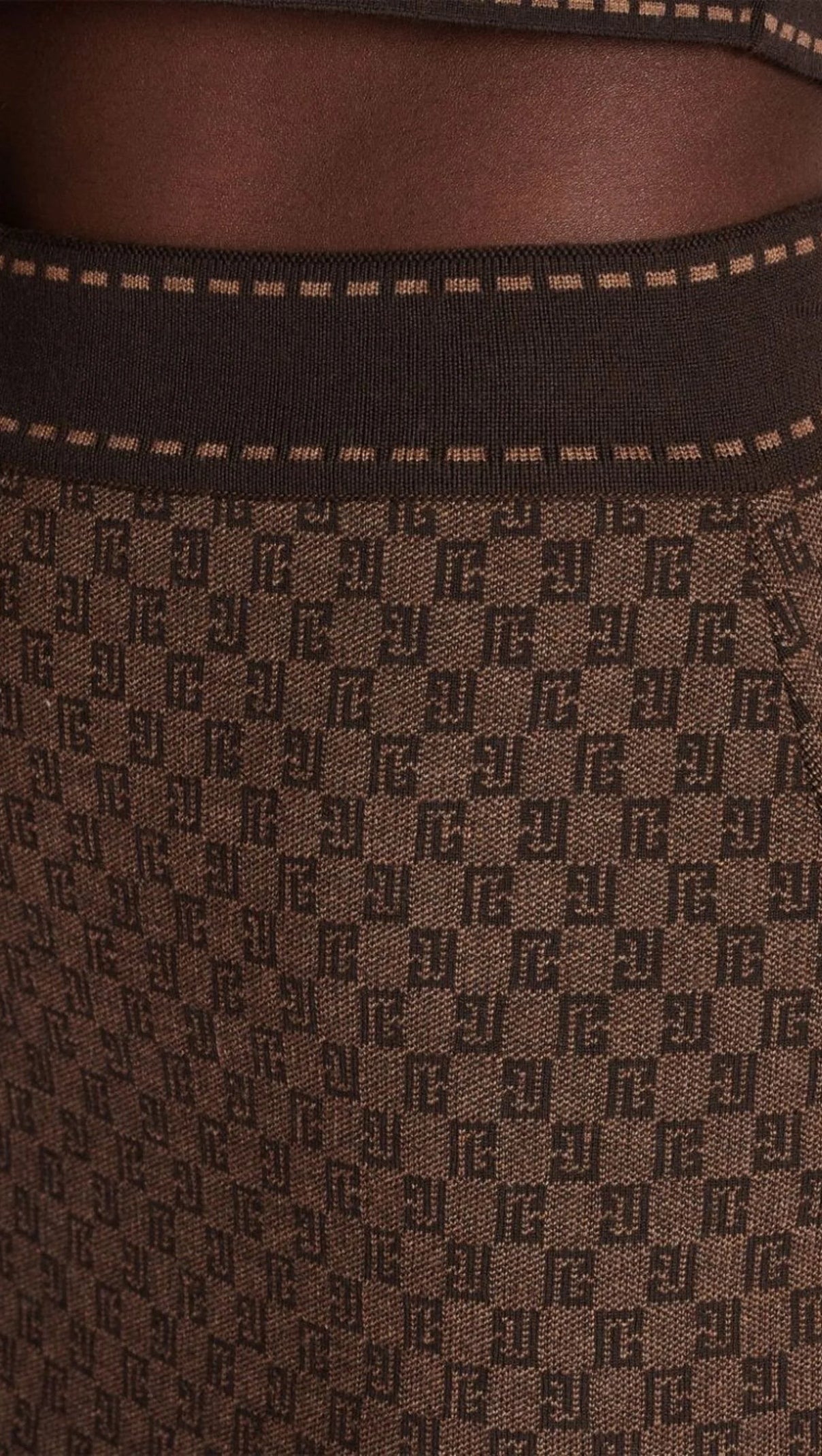 AIIZIE BROWN MONOGRAM-JACQUARD WOOL-BLEND SKIRT - product image