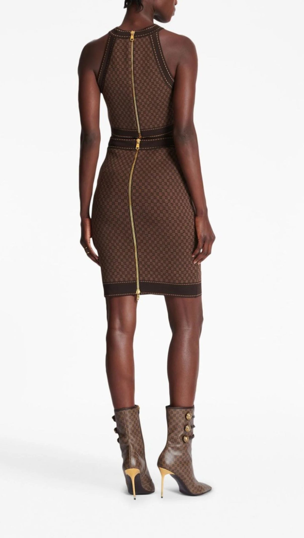 AIIZIE BROWN MONOGRAM-JACQUARD WOOL-BLEND SKIRT - product image