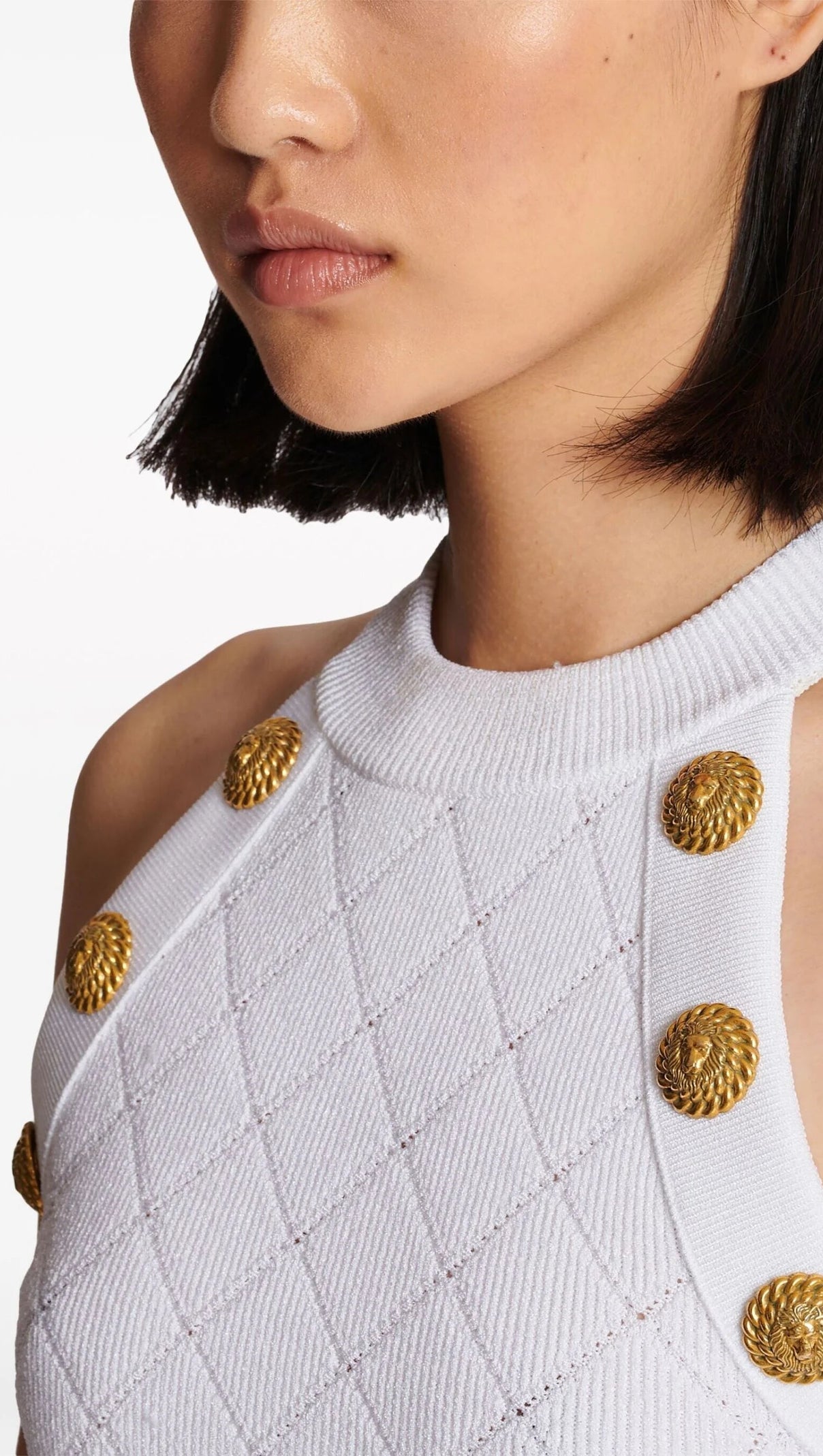 AIIZIE WHITE BUTTONED KNIT TOP - product image