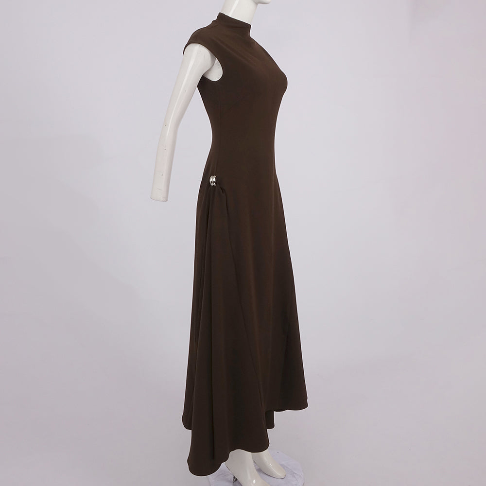 Skater-Maxikleid Kaffee 
