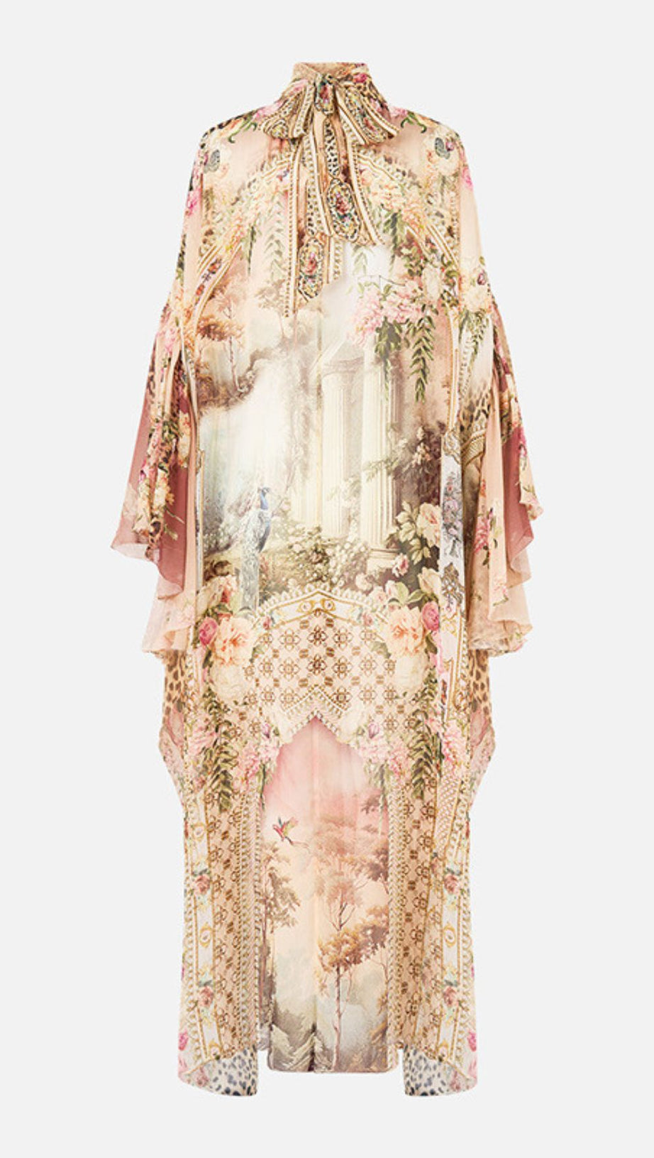 Jetta Exotic Floral & Leopard Print Flowing Maxi Dress