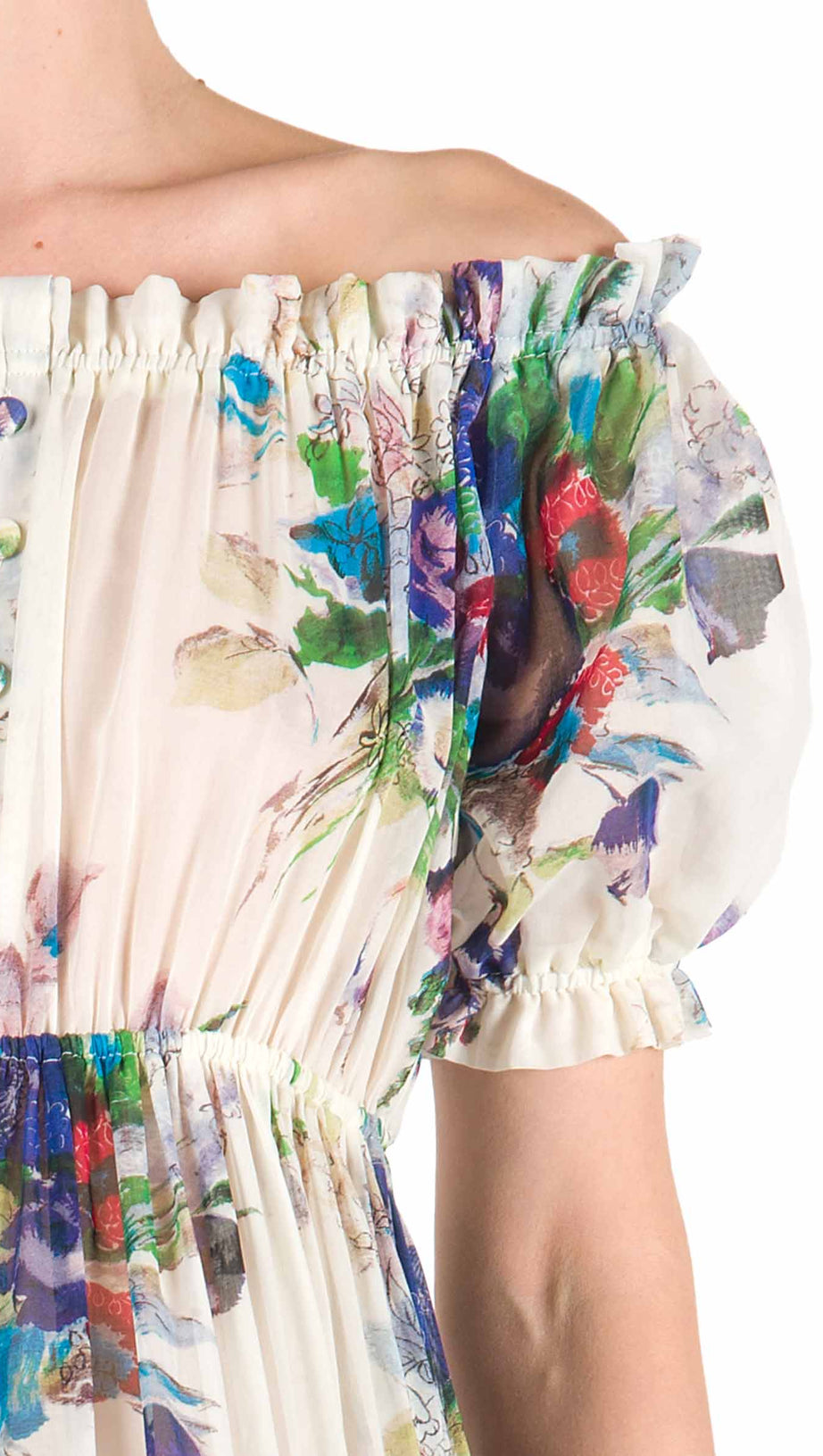 FLORAL BOUQUET PRINTED MAXI DRESS