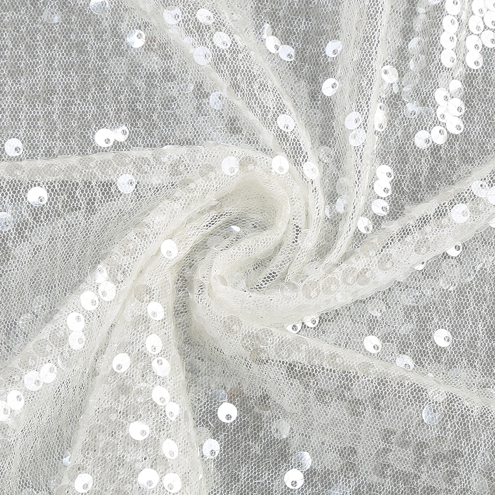 AIIZIE ELSA CRYSTAL EMBELLISHED SEQUIN MAXI DRESS IN WHITE - product image