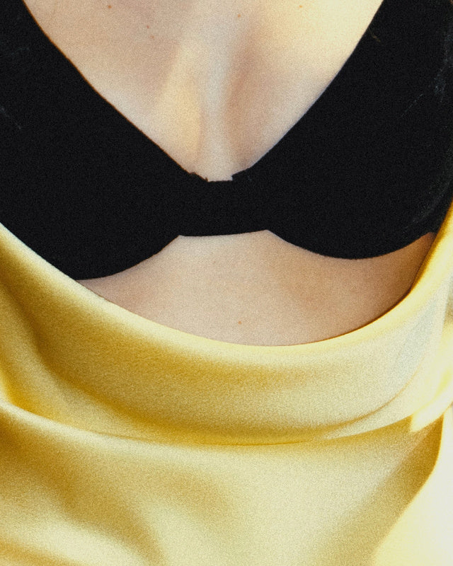 VELVET BUSTIER MAXI DRESS IN BLACK YELLOW