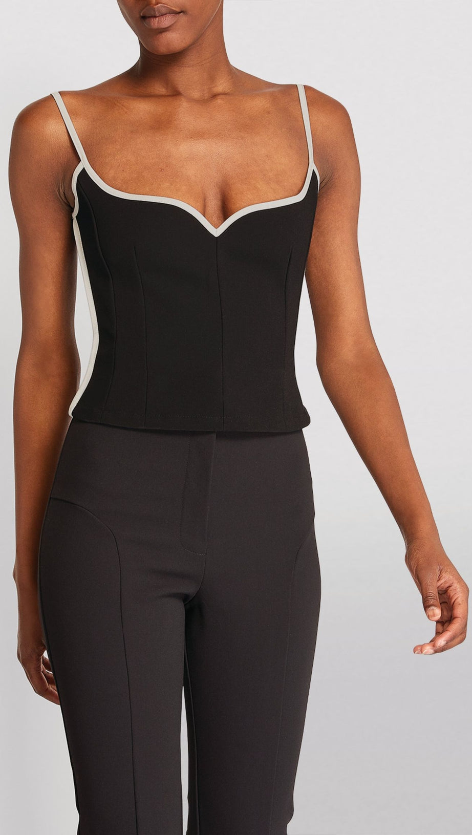 BLACK HEART SINGLET CONTRAST-TRIM TOP