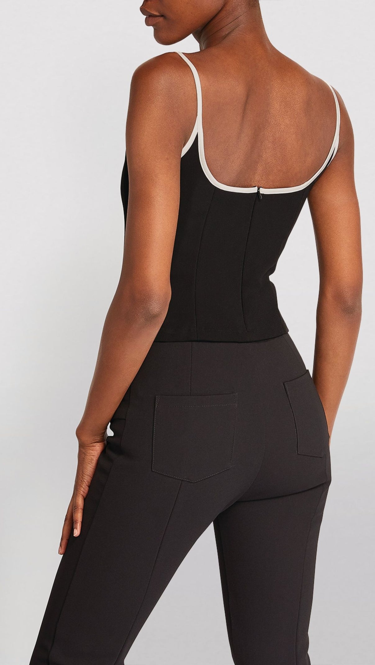 AIIZIE BLACK HEART SINGLET CONTRAST-TRIM TOP - product image