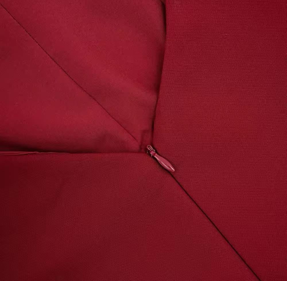 AIIZIE ZENOBIA SHAWL SLIT MAXI DRESS IN RED - product image