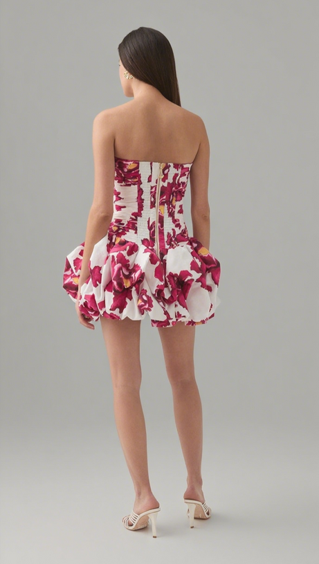 VIOLETTE BUBBLE HEM MINI DRESS