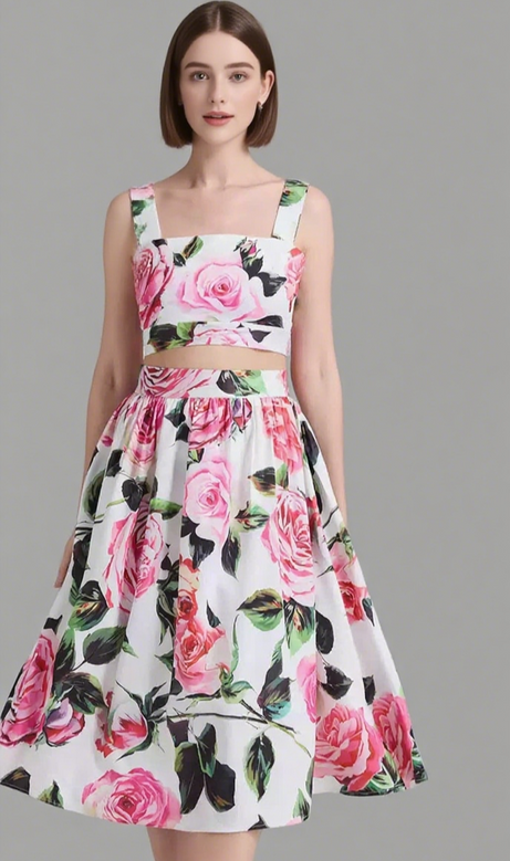 Cythina Floral Two Piece Set