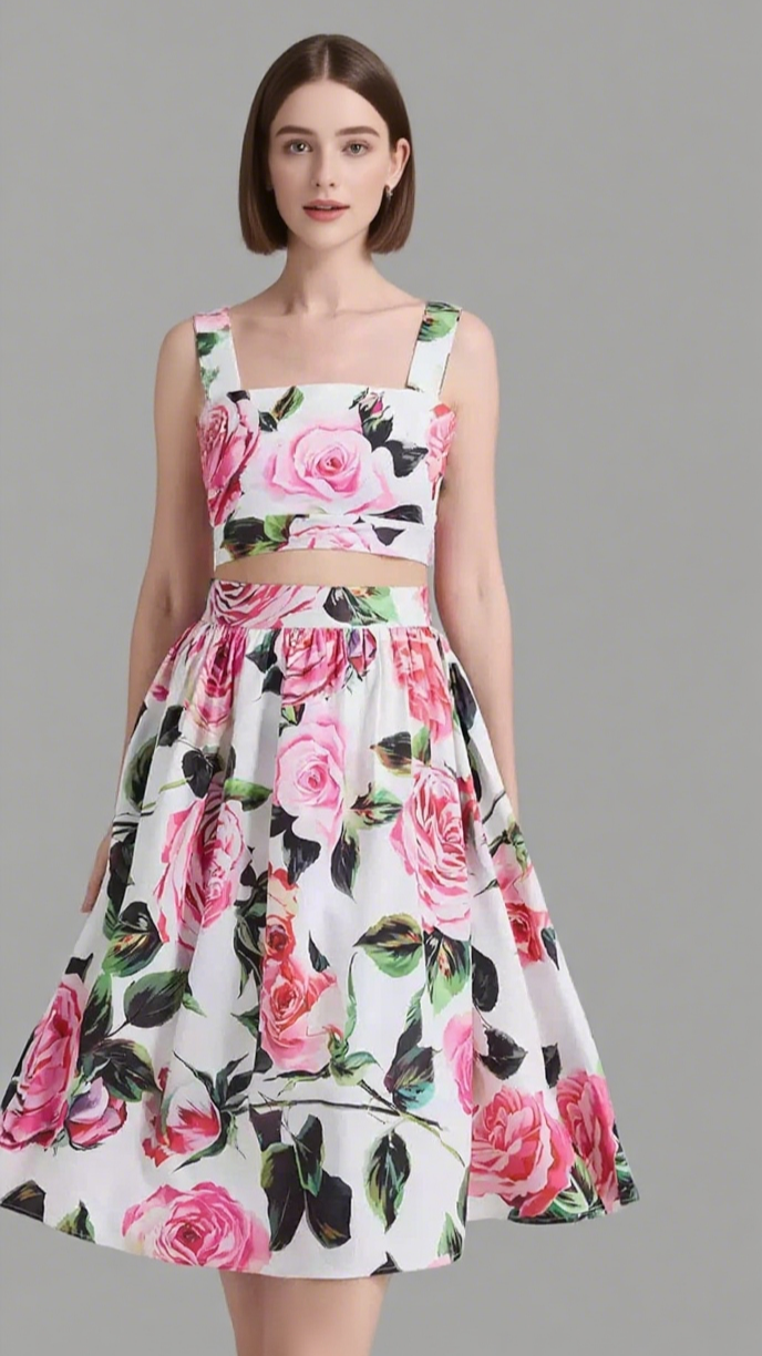 CYTHINA FLORAL TWO PIECE SET