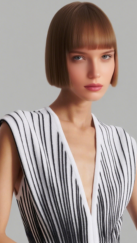 TWO-TONE V-NECK SLEEVELESS FLARED KNIT MINI DRESS