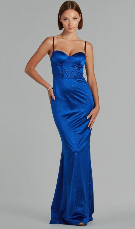 Jaiden Bustier Rhinestone Satin Formal Dress