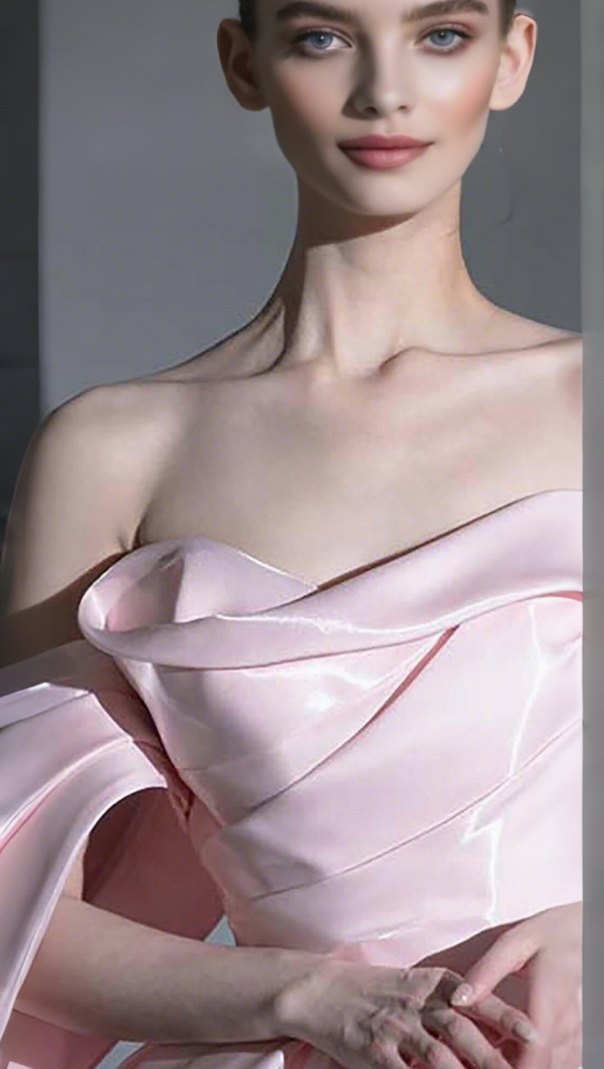 AIIZIE OFF SHOULDER SATIN MINI DRESS IN PINK - product image