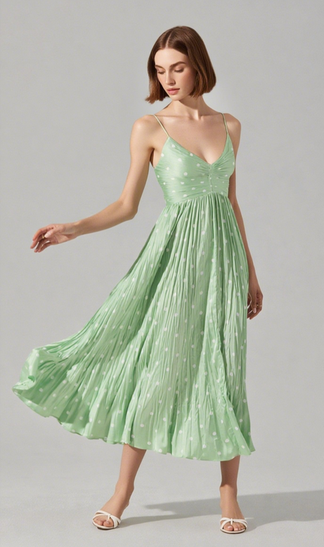 Maeve Pleated Midi Dress