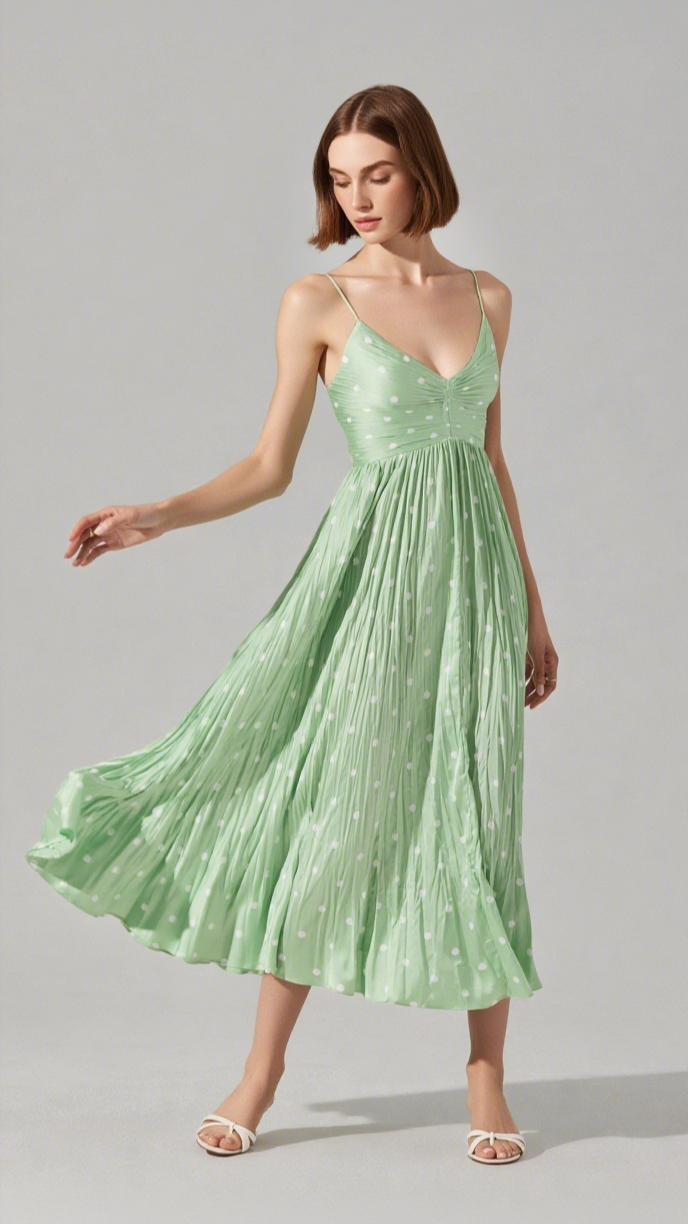 MAEVE PLEATED MIDI DRESS