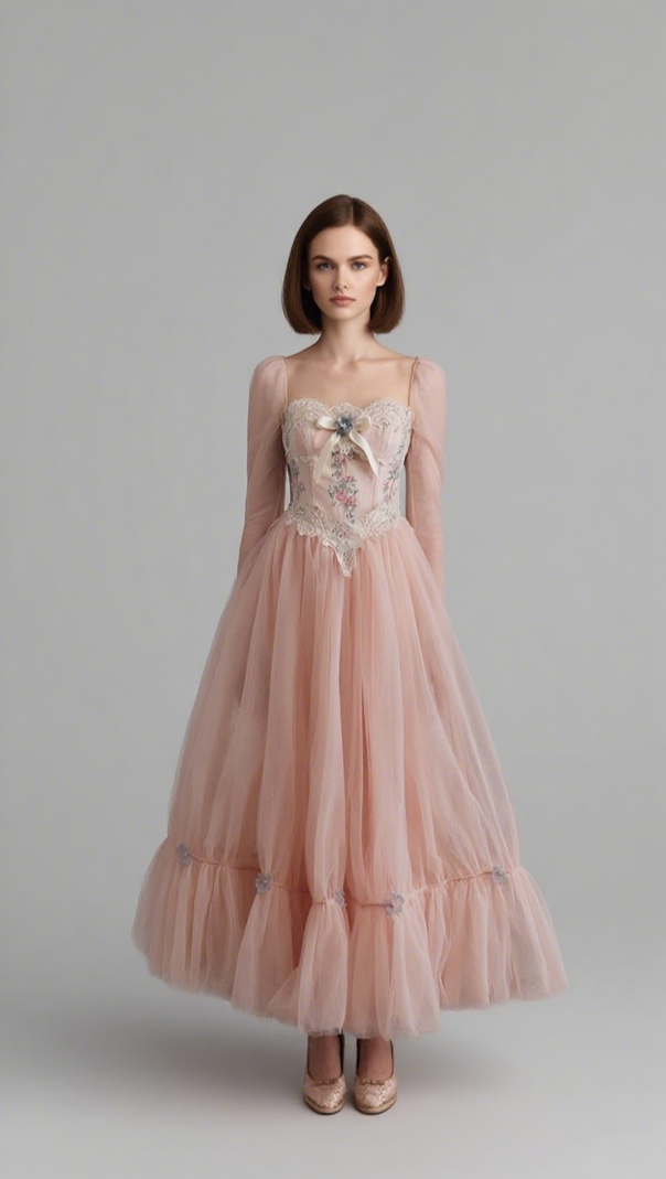 AIIZIE ANNALISE LONG SLEEVE CORSET DRESS - product image