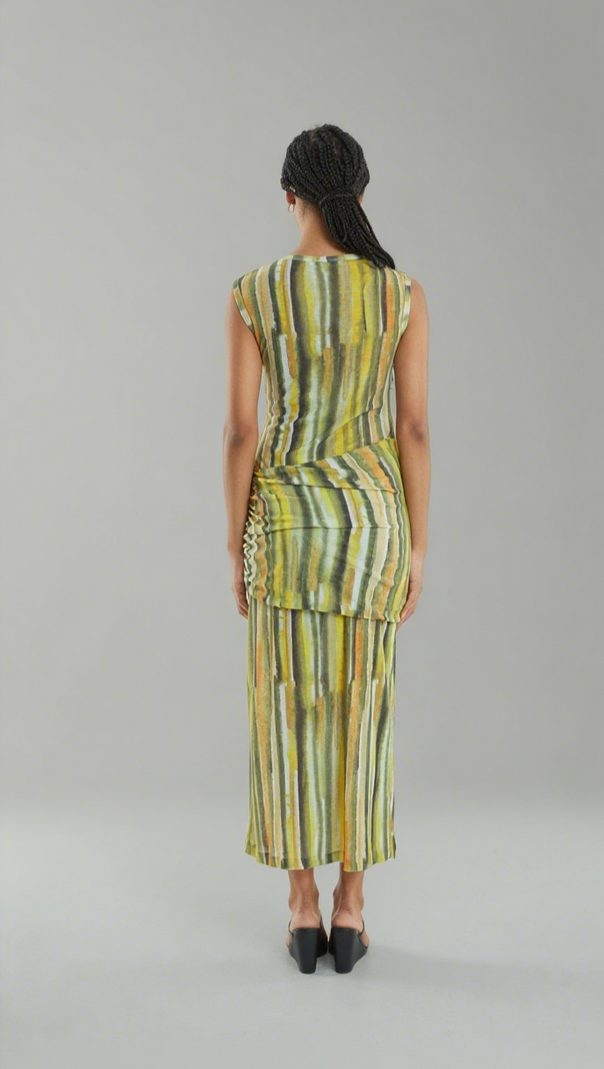 AIIZIE WIND THROUGH TANK DRESS | BRUSH STROKE - product image