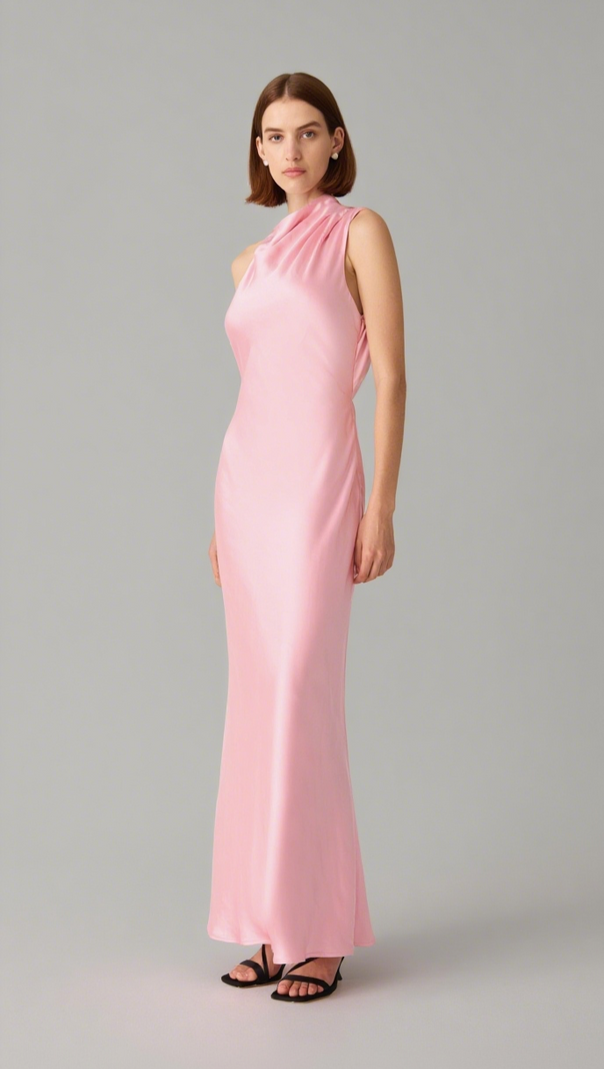 AIIZIE SANTANA GLOSS SATIN MAXI DRESS - product image