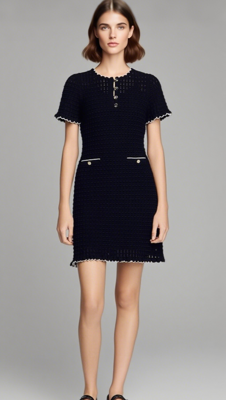 MINI ABITO SIMONA IN MAGLIA CAVA NERO