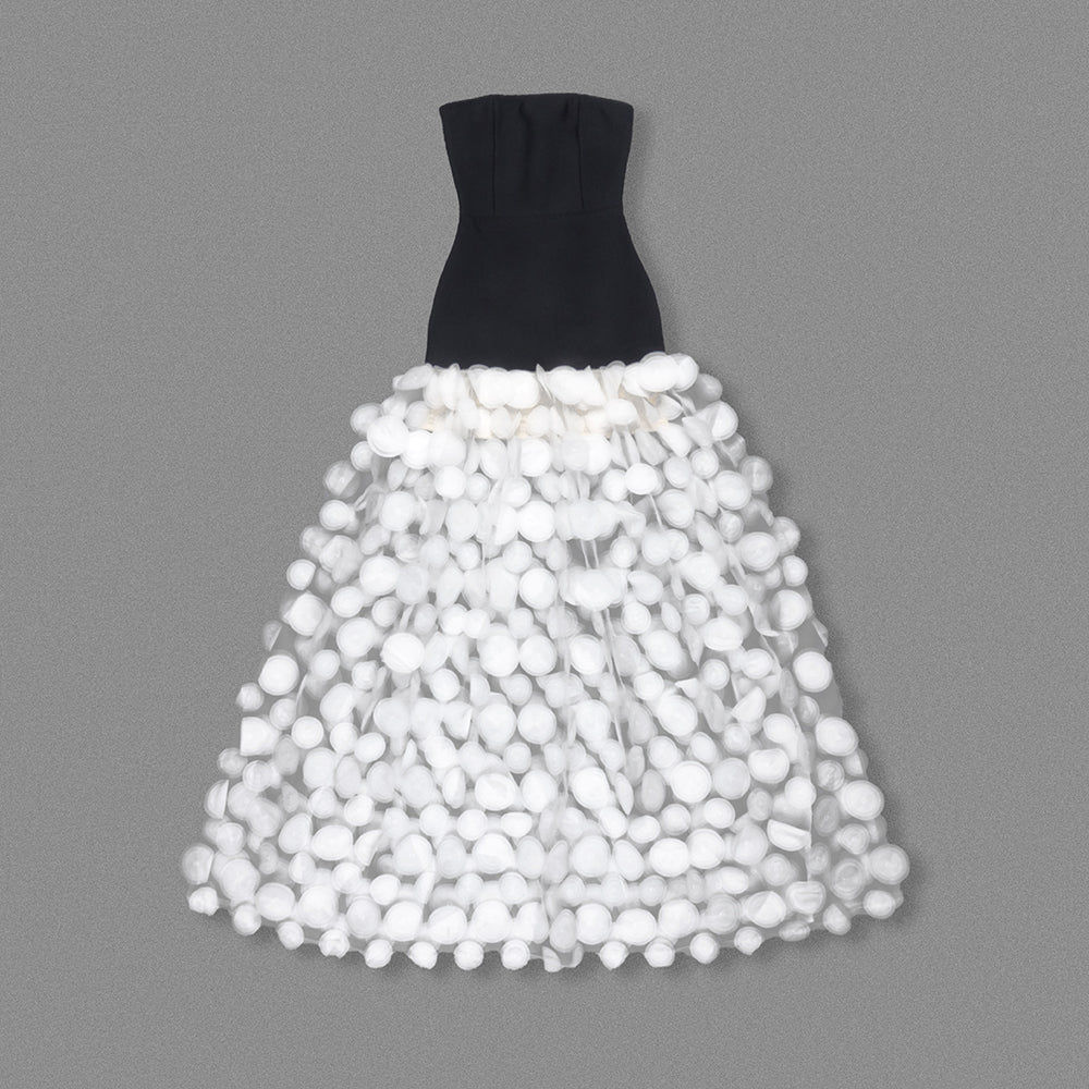 Trägerloses A-Linien-Maxikleid Weiß 