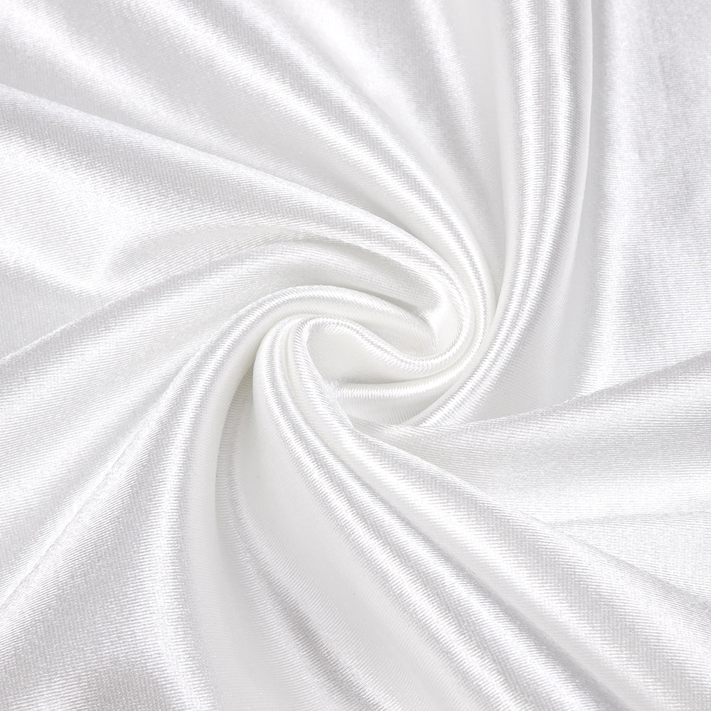 AIIZIE MIGNON SATIN BELT BACKLESS PEARL EMBELLISHED MAXI DRESS IN WHITE - product image