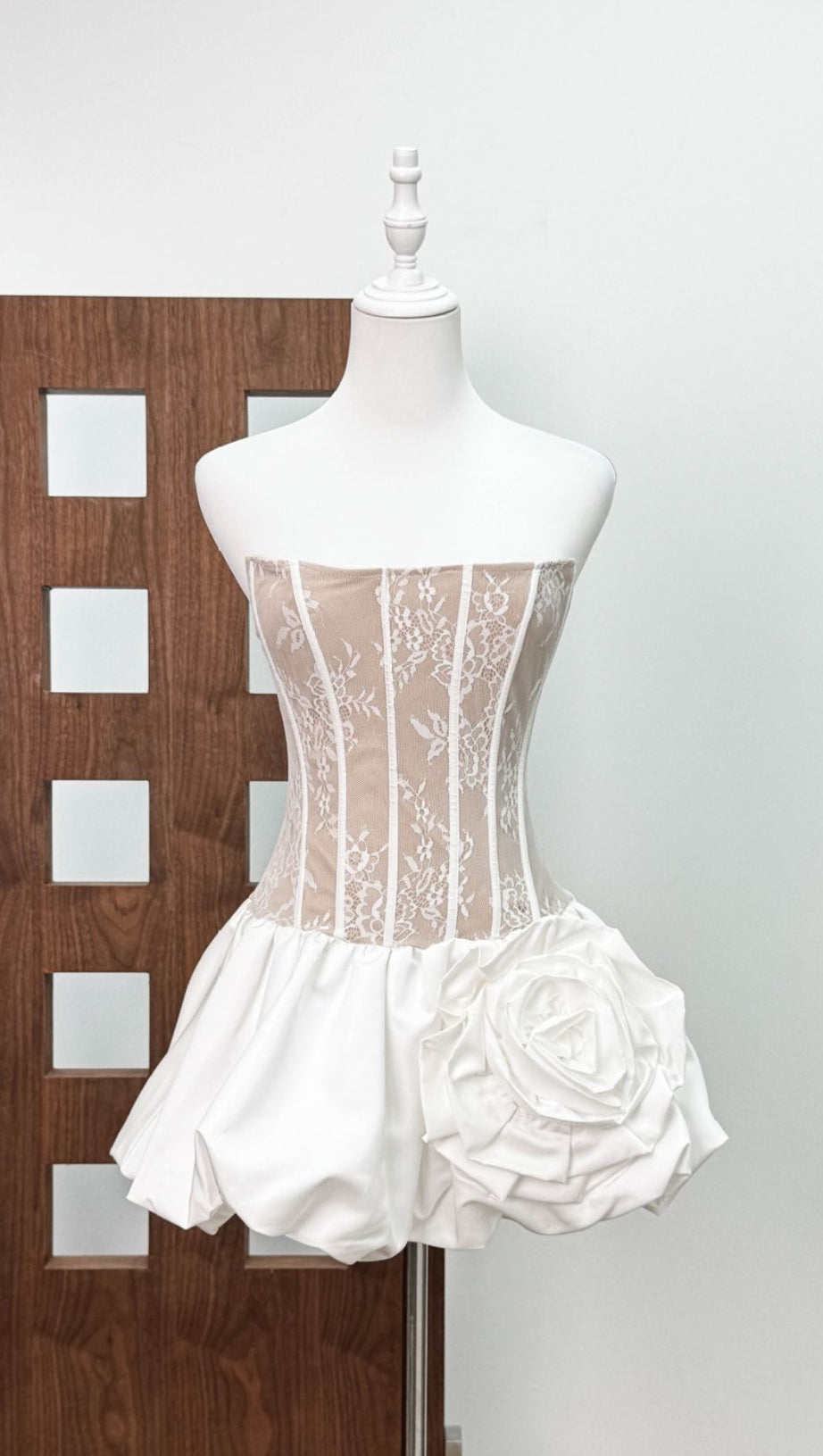 IRENE WHITE STRAPLESS CORSET MINI DRESS
