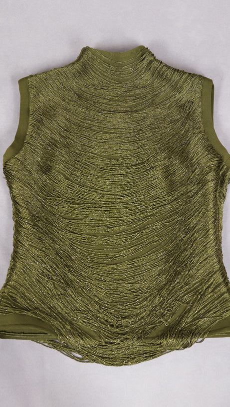 HORATIA TASSEL TWO-PIECE SET | ELEGANT TEXTURED SATIN ENSEMBLE