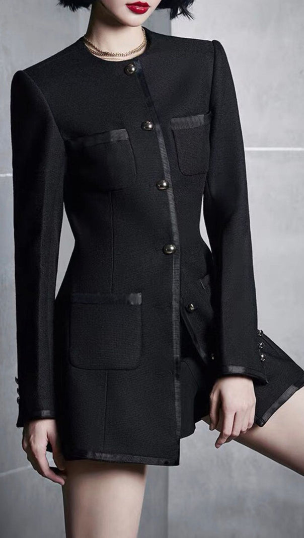 AIIZIE Jaylee Black Tailored Blazer Coat for Women - Chic & Versatile Outerwear - product image